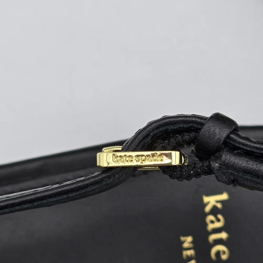 kate spade Black Pointed Slingback Flats with Bow
